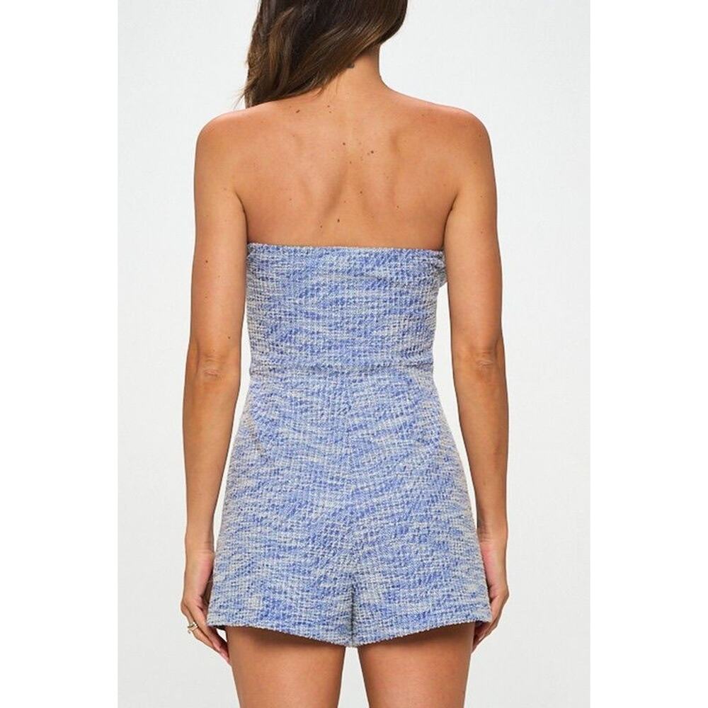 Bouclé Strapless Sweetheart Romper medium - Picture 3 of 3